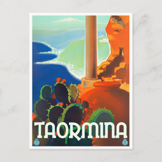 Taormina Italy vintage Briefkaart (Voorkant)