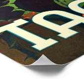 Taormina, landschap, Italië, oud poster (Hoek)