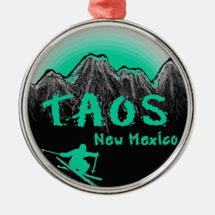Taos New Mexico artistieke skier Metalen Ornament