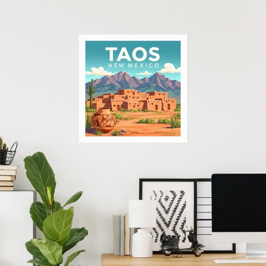 Taos New Mexico Poster (Thuiskantoor)