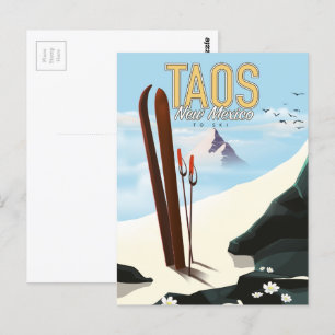 Taos New Mexico skiposter Briefkaart