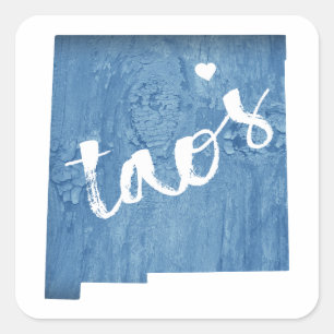 Taos New Mexico Wood Grain Vierkante Sticker