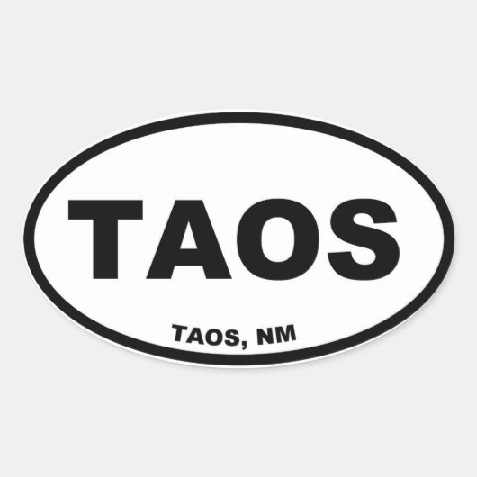 Taos Ovale Sticker (Voorkant)
