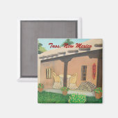 Taos Patio Magnet carré (Recto/Verso)