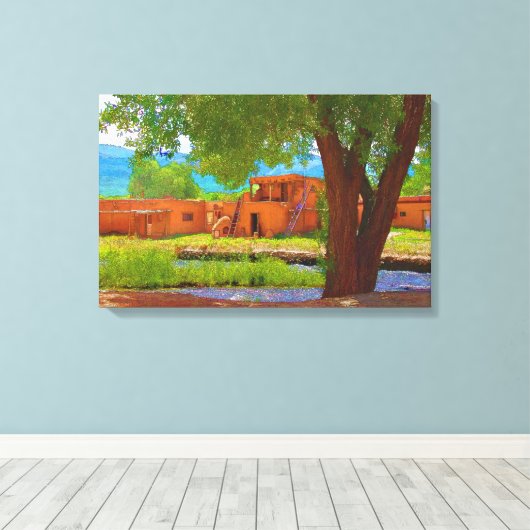 Taos Pueblo Canvas Afdruk (Insitu (Houten vloer))