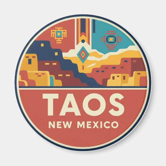 Taos Pueblo New Mexico Magneet (Voorkant)