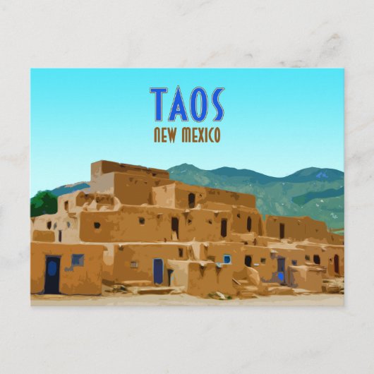 Taos Pueblos New Mexico  Briefkaart (Voorkant)