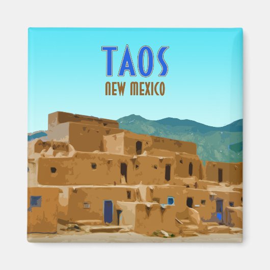 Taos Pueblos New Mexico  Magneet (Voorkant)