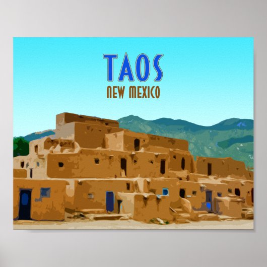 Taos Pueblos New Mexico Poster (Voorkant)