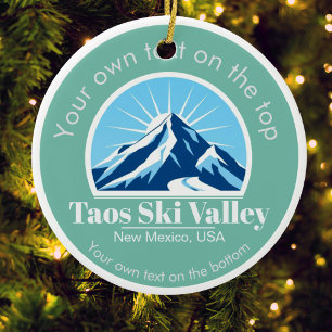 Taos Ski Valley New Mexico USA skigebied medaille Keramisch Ornament
