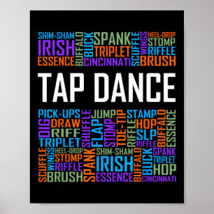 Tap Dance Words Lover Gift Tap Dancer Gifts Dancin Poster