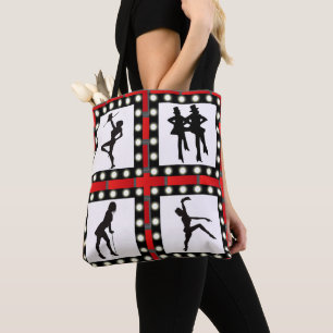 Tap Jazz Broadway dansers Silhouetten met Marque Tote Bag