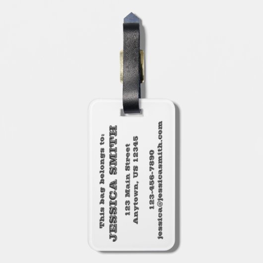 Tapdans dans-dans zwart-wit Tapford-stang Bagagelabel (Achterkant verticaal)