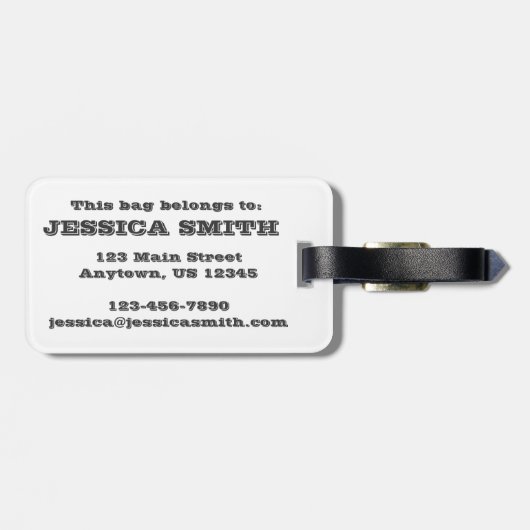 Tapdans dans-dans zwart-wit Tapford-stang Bagagelabel (Achterkant horizontaal)