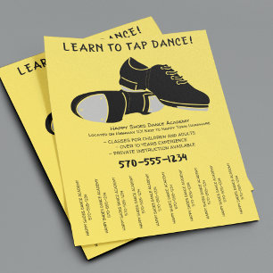 Tapdanslessen Danslessen Afscheurstroken Flyer