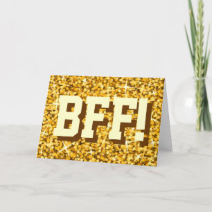 Tape-à-l'oeil "or" "BFF !" Carte de voeux de