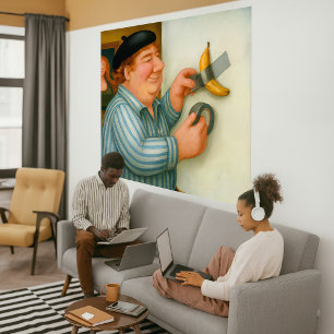 Tape Banana - Grote Ingepakte Canvas Kunstprint Afdruk