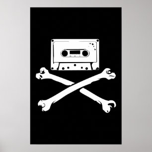 Tape & Crossbones Music Pirate Piracy Home Taping Poster