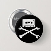 Tape & Crossbones Music Pirate Piracy Home Taping Ronde Button 5,7 Cm (Voorkant /achterkant)