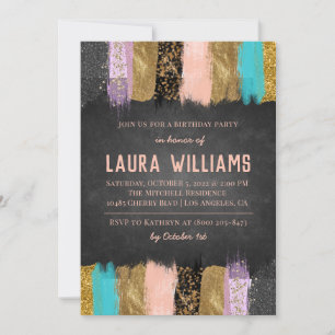 Tape métallique Gold & rose Invitation d'anniversa