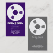Tape Spool - Wit op Deep Paarse Visitekaartje (Voorkant / Achterkant)