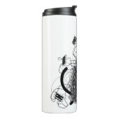 Tape-Tangled zwarte kat Thermosbeker (Gedraaid links)