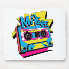 Tape-vibes mengen | Retro 80s Neon Cassette Muismat