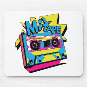 Tape-vibes mengen Retro 80s Neon Cassette Muismat