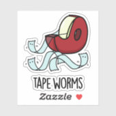 Tape Worms Funny Sticky Tape Puns Sticker (Vel)