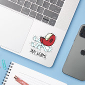 Tape Worms Funny Sticky Tape Puns Sticker (Laptop met iPhone)