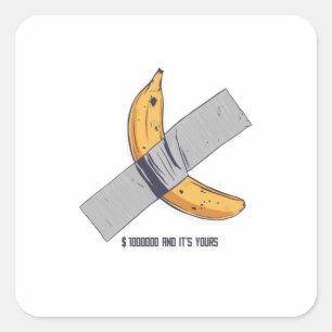 Taped Banana Art Vierkante Sticker