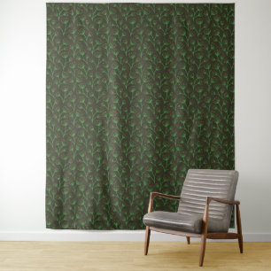 Tapeet met vintage-achtige blauwe botanische print wandkleed