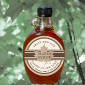 Tapel in New York Maple Syrup Label Antiek White