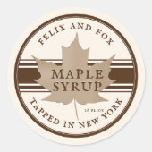 Tapel in New York Maple Syrup Label Antiek White (Voorkant)