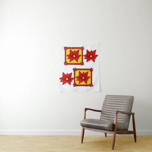 Tapestries Poinsettia Wandkleed (In situ)