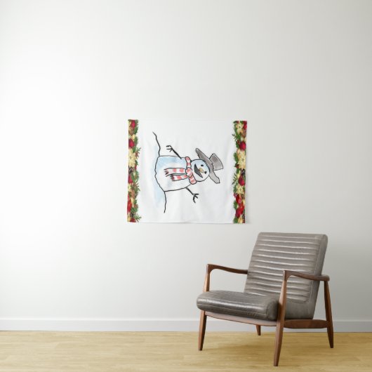 Tapestries Snowman Wandkleed (In Situ (horizontaal))