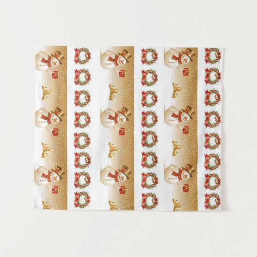 Tapestries Snowman Wandkleed (Voorkant (horizontaal))