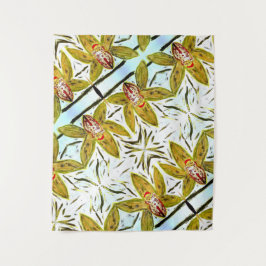 Tapestry Groene Cymbidium Orchidee Wandkleed
