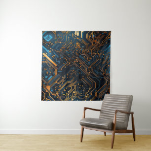 Tapestry met elektronische schakelingen wandkleed