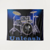 Tapestry met trommelset wandkleed (Voorkant (horizontaal))