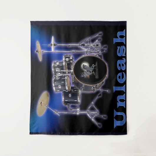 Tapestry met trommelset wandkleed (Voorkant)