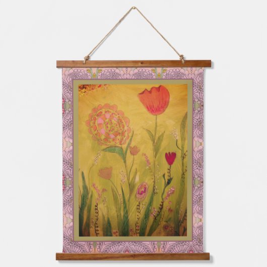 Tapestry - Mixed Media Flowers Hangend Wandkleed (Voorkant)