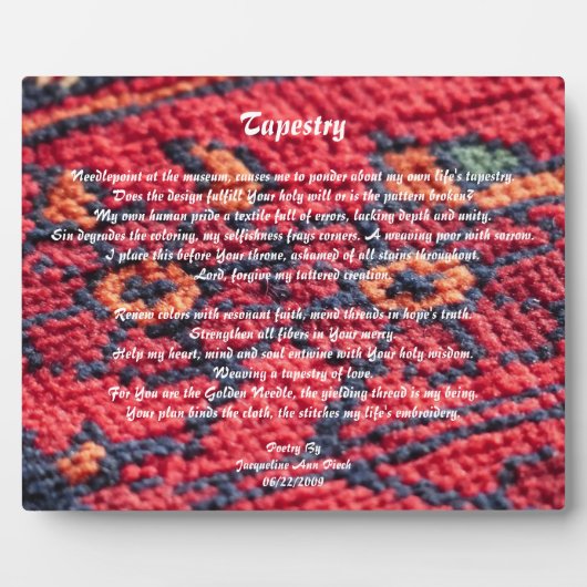 Tapestry Poetry Plaque (Devant)