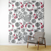 Tapestry, Red en Black, Quilting, Patchwork Wandkleed (In situ)