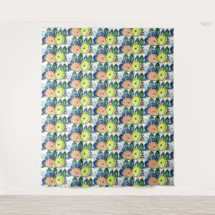Tapestry Rosas en Ruscus hypophyllum Wandkleed