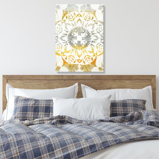 Tapestry Rosette II Canvas Afdruk (Insitu (Slaapkamer))