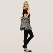 Tapestry Stijl Grijs Konijn Schattigee Canvas tas  (Op model)