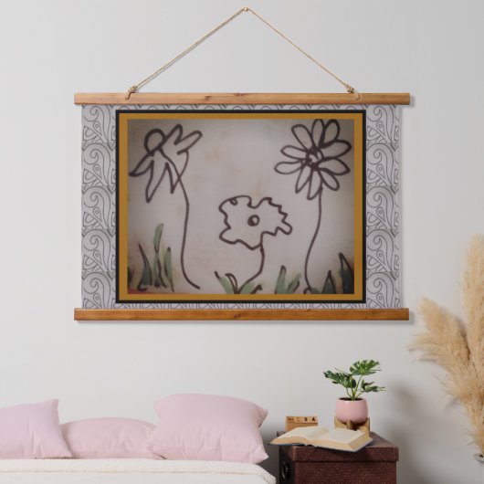 Tapestry - Three Little Flowers Hangend Wandkleed (Slaapkamer)
