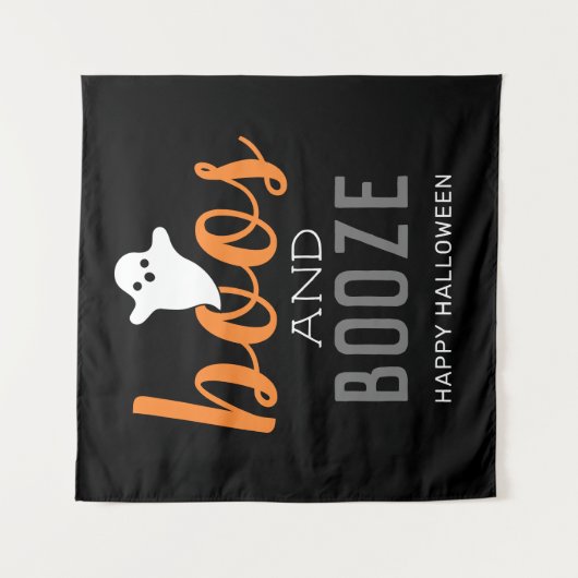 Tapestry van Boos en Booze Halloween Party Wandkleed (Voorkant)