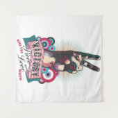 Tapestry – Victory Peace & Love Pop-Art Design Wandkleed (Voorkant (horizontaal))